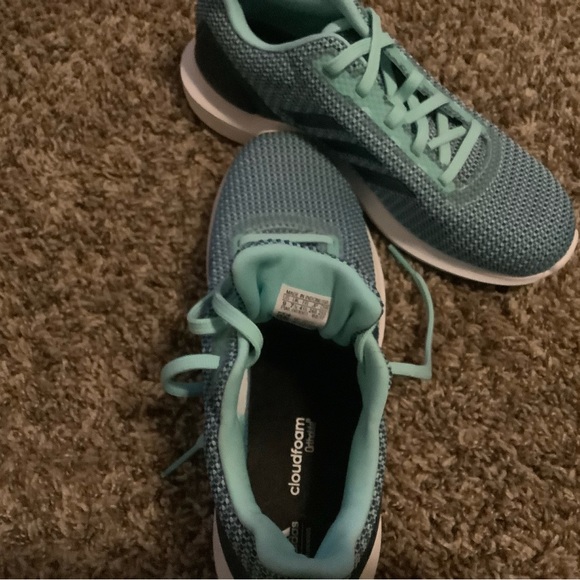 Adidas Running Shoe  Aqua/Dk Aqua Size 9 - Picture 5 of 5